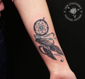 фото тату Женская татуировка цветок на лодыжке 417