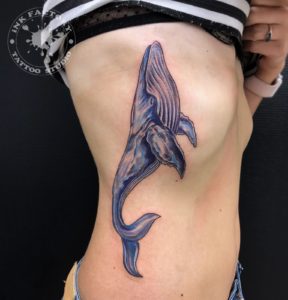 фото тату Прекрасный синий кит