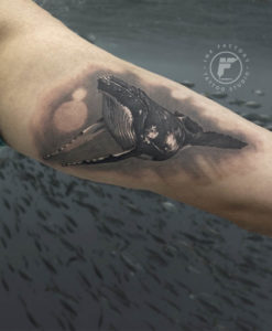 фото тату Реализм татуировка кит